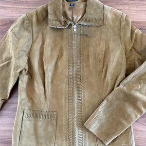 Isda & Co Tan Suede Jacket with Zipper